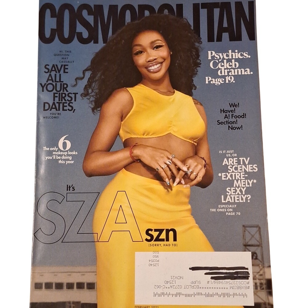 Cosmopolitan‎ Magazine 2021 SZA Cover Beauty Fashion Relationship Advice